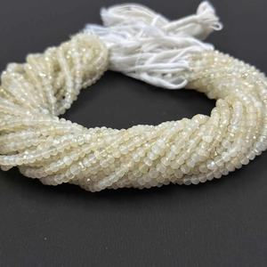 Vente en gros de perles rondes en pierre de lune blanche de qualité AAA+ 100% naturelle non traitée de 4 mm, lisses, faites à la main, pierres précieuses pour bijoux - Product Image 2