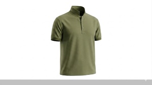 Men's Solid Color Short Sleeve Knitted for Shirt Work Style Regular Fit Gray 100% Polyester Embroidered Breathable - Product Image 5
