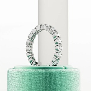 Anillo de Eternidad con 20 Diamantes Redondos de Corte Brillante, Cultivados en Laboratorio, en Oro Blanco de 14K/18K, Certificado IGI, para Boda - Product Image 4