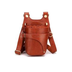 Pochette pour outils de coiffure, étui professionnel pour ciseaux, sac de ceinture en cuir synthétique noir pour outils de coiffeur, service OEM ODM - Product Image 4