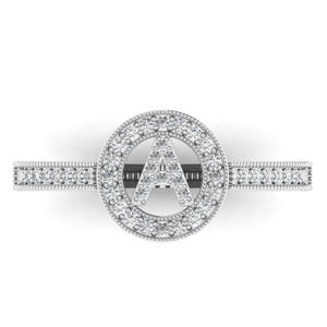 Anillo de Moissanita con Inicial del Alfabeto en Oro Sólido de 14K para Mujer, Personalizado de la A a la Z, Joyería para Uso Diario - Product Image 6