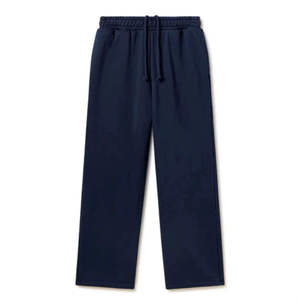 <b>Men's</b> Custom Cotton Pants Garment Dyed <b>Trousers</b> With <b>Wide</b> <b>Leg</b> Fit Washed Texture And Minimal Streetwear Brand Details - Product Image 3