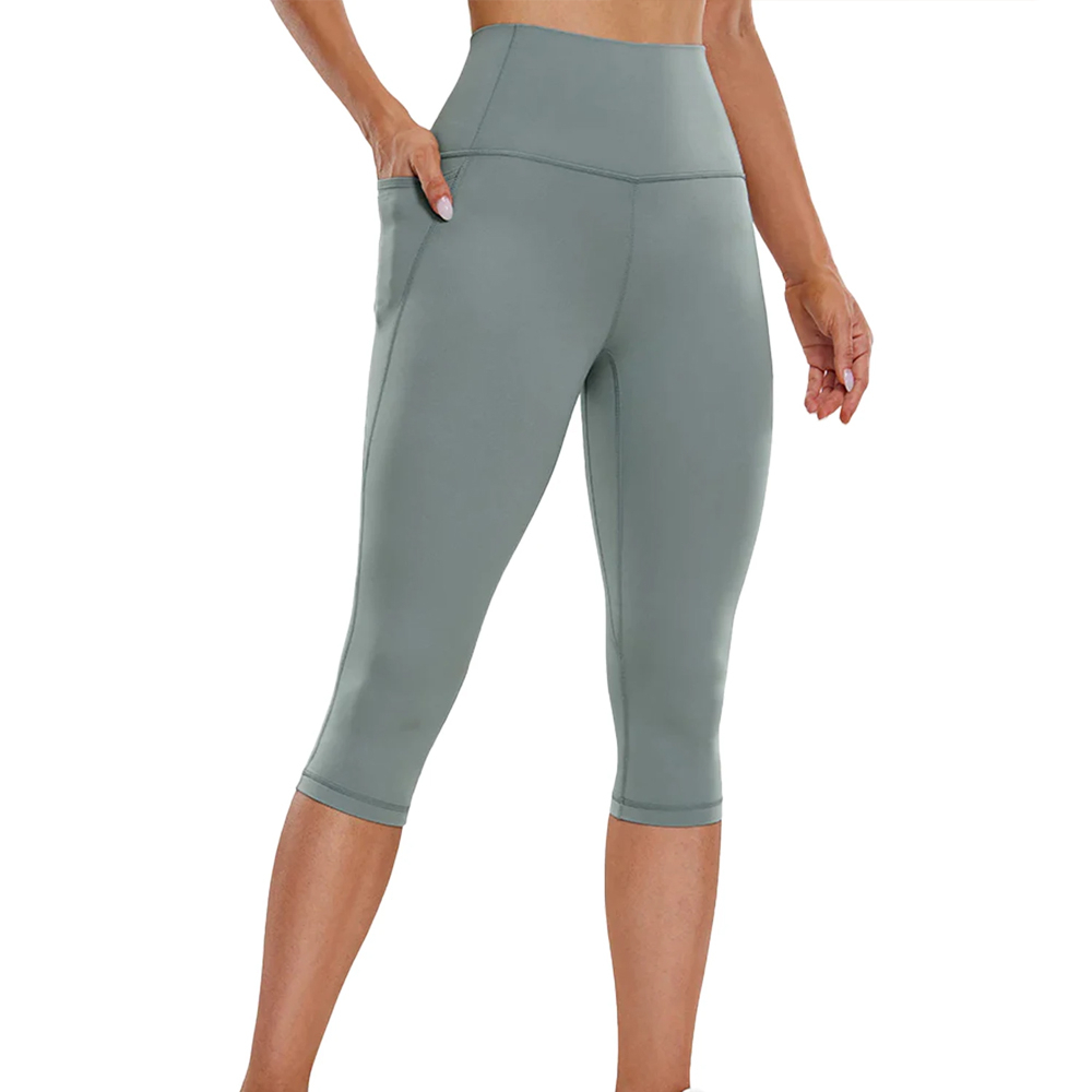 Low MOQ High Quality Breathable Mid Waist Simple Knitted Women Leggings Fitness Wear Pakistan Made Women Leggings OEM