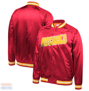 Blouson universitaire personnalisé OEM avec logo brodé sur le devant, en satin respirant et écologique, style sportif, pour le printemps - Product Image 1
