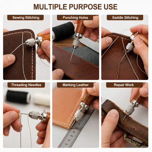Kit de couture rapide pour cuir avec aiguilles à coudre noires et blanches, ensemble d'outils de couture à la main |   Aiguilles, Artisanat du cuir |   Inde 2026 : Pros de l'exportation - Product Image 4