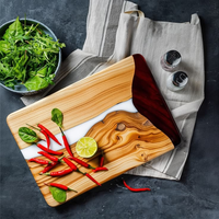 Planche à fromage élégante en bois et résine, fabricant indien de premier plan, planche à découper en bois et résine époxy