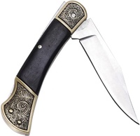 Couteau de poche pliant artisanal en acier au carbone, manche en bois de noyer, étui en cuir fin, OEM, couteau de camping multifonctionnel