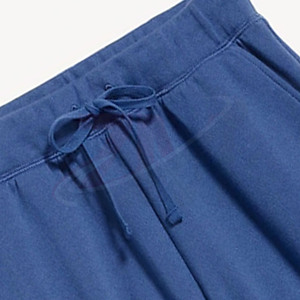 Women's High Waist Blue Knitted Shorts With Pockets <b>Drawstring</b> Closure Casual Loose Fit Breathable Solid Color - Product Image 5
