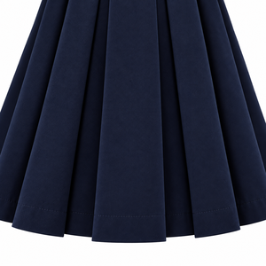 Conjunto de Uniforme Escolar para Niñas de Jardín de Infancia, Vestido Midi Plisado Azul Marino, Blusa con Volantes en los Hombros, Poliéster, Atuendo para Regreso a Clases - Product Image 5