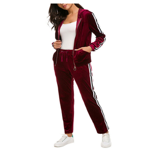 Custom Women Velour Tracksuit Hooded <b>Zip</b> <b>Up</b> <b>Jacket</b> and Pants Two Piece Casual Lounge Wear Sports Set for Wholesale - Product Image 6