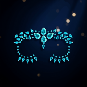 Adesivi per il Viso ILAN con Strass Scintillanti Blu 27838 Decorazione per Occhi - Product Image 2