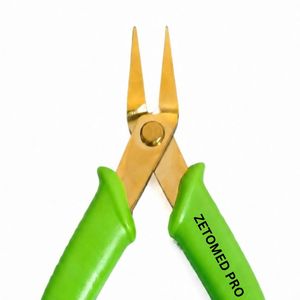 Pince à bec effilé de précision Premium Gold Needle Nose Pliers, pointe ultra-fine, outil de bijouterie et d'artisanat, légère, poignée verte, 5 pouces, acier inoxydable - Product Image 3
