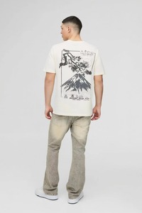 Camiseta oversize para hombre, corte holgado, hombros caídos, tela de algodón, estilo streetwear, informal. - Product Image 3