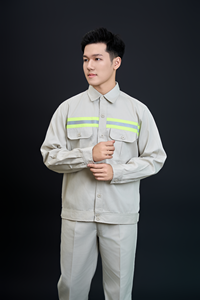 เสื้อทำงานแขนสั้นโพลีเอไมด์สะท้อนแสงป้องกันไฟฟ้าสถิตย์ป้องกันรังสียูวีสำหรับผู้ชายและผู้หญิง FMF พร้อมระบบตรวจจับเข็มแบบดิจิทัล - Product Image 3