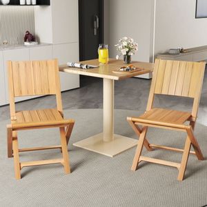2 Sedie da Pranzo da Esterno in Legno Teak con Seduta a Doghe - Elegante Arredo da Giardino - Product Image 3