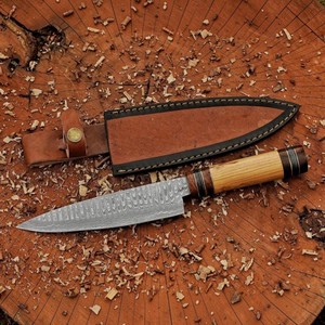 Cuchillo de Cocina Damasco Personalizado con Mango de Madera Natural, Venta al Por Mayor Directa de Fábrica - Product Image 1