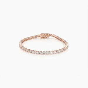 Magnifique bracelet tennis en or massif 10K 14K 18K certifié IGI, couleur DEF, clarté VS VVS, diamant de laboratoire rond brillant - Product Image 3