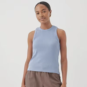 Débardeur tricoté sans manches pour femme, couleur unie, col rond, respirant, style minimaliste, longueur standard, vente en gros, fournisseur en vrac - Product Image 1