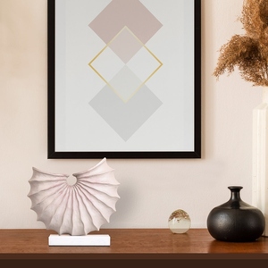 Modern Abstract Seashell Sculpture White Marble Base Sea <b>Shell</b> Statue Minimalist Nordic Home Decor - Product Image 3