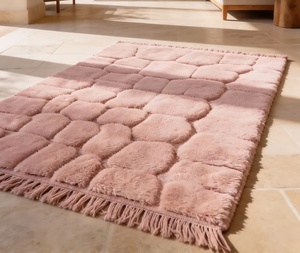 Alfombra Beni Ourain Marroquí 100% Lana, Anudada a Mano, Alfombra Berbera Hecha a Mano, Alfombra Peluda, Tamaño Personalizado - Product Image 3