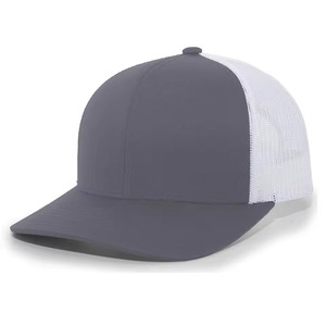 Gorra Trucker Gris Blanca de 6 Paneles, Malla Ajustable, Unisex, Casual, para Adultos, Cuatro Estaciones, Color Sólido, Gorra de Béisbol - Product Image 6