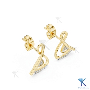 <b>Ribbon</b> Stud Earrings Butterfly 14K 18K Solid Gold Fine Women Minimalist <b>Wedding</b> Party Jewelry Manufacturer - Product Image 4