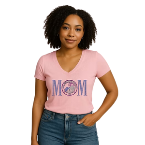 Camiseta Rosa con Logo MOM para Mujer, Ropa Casual para el Día a Día, Estilo Urbano, Cómoda, a la Moda - Product Image 1