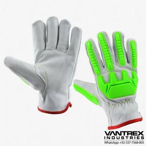 Best Selling OEM TPR Impact Protective -Lined Adjustable Fit Elastic Cuff Keystone Thumb <b>Driver</b> Safety <b>Gloves</b> Goatskin Leather - Product Image 6