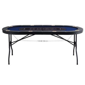 Mesa de Póker Plegable Portátil para 8 Jugadores con Rieles Acolchados y Portavasos de Acero Inoxidable para Blackjack, Texas Holdem y Juegos de Azar - Product Image 4