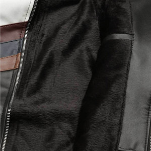 High Quality Customized Printing Eco-Friendly Leather Canvas Casual Winter <b>Zipper</b> Front Hooded Men Varsity <b>Jacket</b> Wholesale Best - Product Image 4