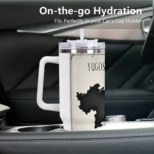 Gobelet isotherme en acier inoxydable 40oz avec design carte de la Yougoslavie pour les voyages et l'extérieur - Product Image 3