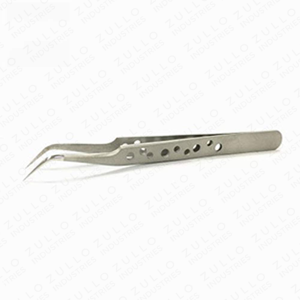 Professional Stainless Steel Eyelash Tweezers Satin Finish 9 Hole Design Pointed Tip Extension OEM <b>Tool</b> - Product Image 4