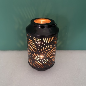 Artisan Design Mini Decorative Etched Iron <b>Lantern</b> with <b>Black</b> Finish Home Decor Model L660 Made in Uttar Pradesh - Product Image 6