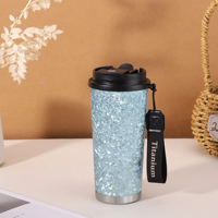Bouteille d'eau en titane pur de qualité supérieure 500 ml, tasse à café isotherme double paroi, mug en titane portable anti-fuite pour le bureau et les affaires