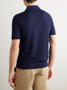 Suéter de Punto Personalizado de Alta Calidad 100% Algodón para Hombre, Estilo Polo, Colores Sólidos y en Contraste, Ecológico - Product Image 3