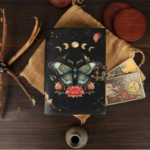 Butterfly Printed <b>Blank</b> Spell Book of Shadows Luna Moth Journal Witchcraft Supplies Moth Decor Leather <b>Notebook</b> - Product Image 4
