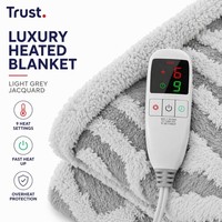 Plaid chauffant portable 50x60 pouces en jacquard à carreaux Sherpa, chauffe rapide avec 6 niveaux de chaleur, arrêt automatique, lavable
