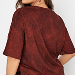 Camiseta de Mujer con Logotipo Personalizado OEM, Talla Grande, Lavado Ácido, 100% Algodón, Manga Corta, Secado Rápido, Transpirable, Precio al por Mayor - Product Image 6