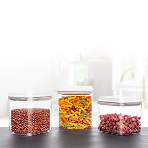 Contenedor de Almacenamiento de Alimentos de Plástico Transparente Cuadrado Moderno Multifuncional con Tapa Blanca, Caja Apilable de PP para Refrigerador de Cocina - Product Image 4