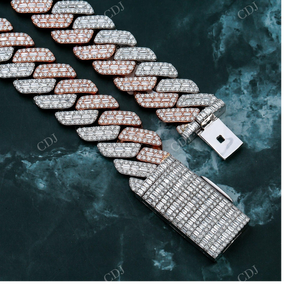 17MM 22" Fully Iced Miami Cuban Link <b>Chain</b> Wholesale VVS D Moissanite Gold Plated Sterling Silver Men's GRA Certified <b>Necklaces</b> - Product Image 2