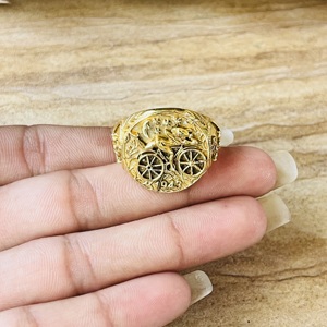 Fashionable Ethnic Signet <b>Ring</b> Vintage Brass <b>Rings</b> For Men 18k Gold Plated Chariot <b>Statement</b> Jewelry Wholesale/OEM/ODM - Product Image 2
