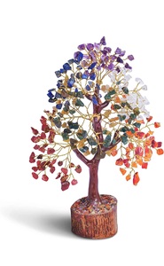 Agate Seven Chakra Gemstone Waterproof 300 Beads Wooden Base Handmade <b>Mascot</b> Theme Tree Decor Flower Pot Natural Gems Wholesale - Product Image 5