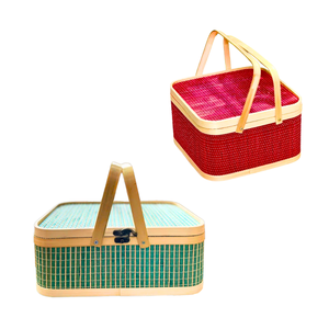 Cesta de Regalo de Bambú Premium Más Vendida con Tapa y Asas, Color Personalizado Disponible, Artesanía de Mimbre, Artesanía Vietnamita, Diseño Natural - Product Image 1