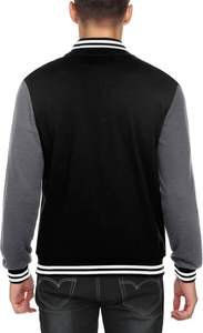 Winter Varsity <b>Jackets</b> Trendy Horn Button Sheep Wool Blend Fashion Layering Top <b>Casual</b> Street Style Athletics Outfit Wholesale - Product Image 3