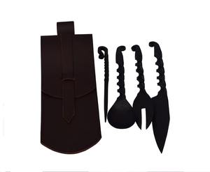 Juego de cubiertos de alta calidad estilo medieval, perfecto para exhibición decorativa en cocinas domésticas y decoración de mesas temáticas, procedente de la India. - Product Image 3