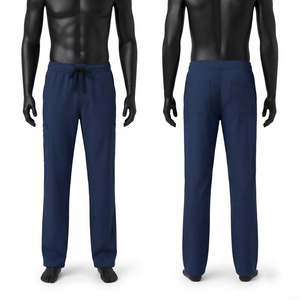 Unisex Scrub Pant Premium 180 GSM Woven Polyester Spandex Stretch Fabric Navy Blue Jogger Fit Cargo Pockets Hospital <b>Uniform</b> - Product Image 1
