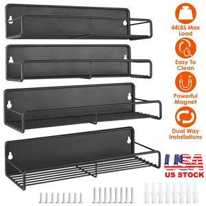 Set da 4 Contenitori Magnetici Robusti per Frigorifero, Barattoli per Spezie, Ripiano Portaoggetti, Porta Utensili Salvaspazio - Product Image 1