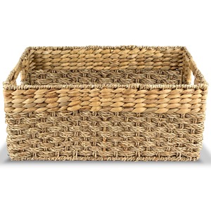 Seagrass and Hyacinth Organizing <b>Baskets</b> Handmade <b>Storage</b> <b>Basket</b> Wholesale eco-friendly Made in Viet Nam - Product Image 1