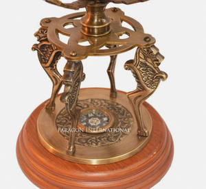 Esfera Armilar de Latón Antiguo Fundido, Decoración de Escritorio de Metal, Escultura de Globo Astronómico para Biblioteca, Hogar u Oficina - Product Image 3