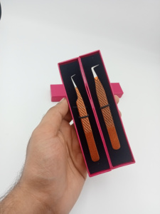 Eyelash Tweezers Curved Smooth Tip Stainless Steel for Eyelash Extensions Professional <b>Lash</b> Extension Tool - Product Image 4